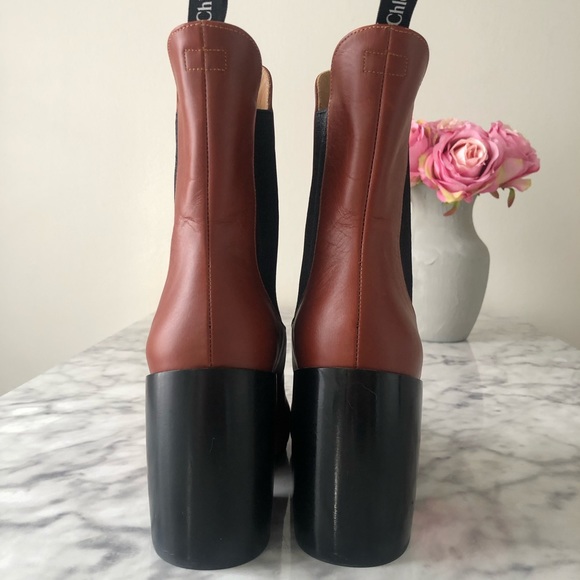 Chloe Wave Brown Heeled Chelsea Bootie - Picture 11 of 13